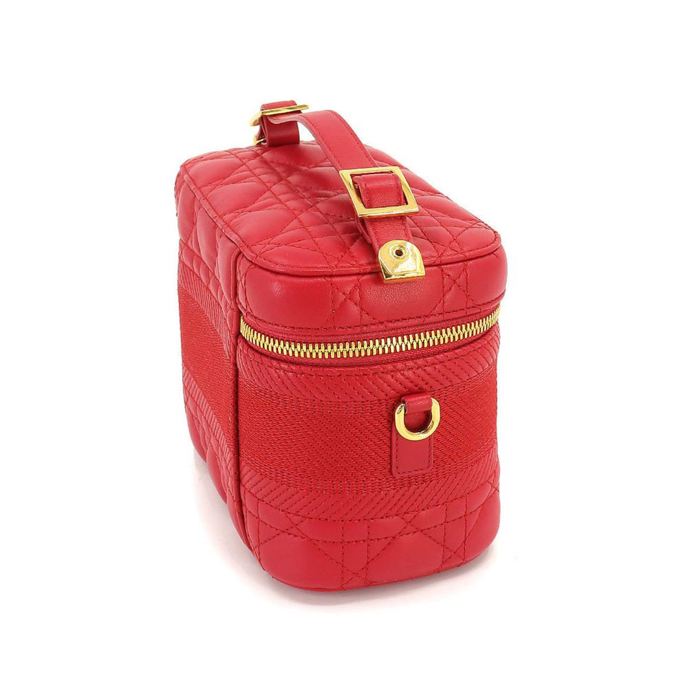 Christian Dior DIORTRAVEL Small Vanity 2way Hand Shoulder Bag Leather Red S54... - Picture 3 of 9